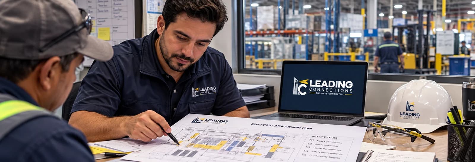Mockup LC de una visita de consultoría a una operación industrial
